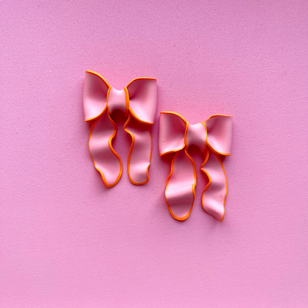 Wonky Bows pink&orange